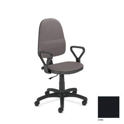 Biuro kėdė NOWY STYL PRESTIGE, su porankiais, V-14, juodos sp. odos imitacija-Kėdės-Biuro