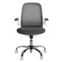 Biuro kėdė NOWY STYL GLORY Tilt CHR61, baltas rėmas, pilkas audinys-Kėdės-Biuro baldai
