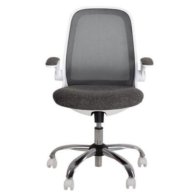 Biuro kėdė NOWY STYL GLORY Tilt CHR61, baltas rėmas, pilkas audinys-Kėdės-Biuro baldai