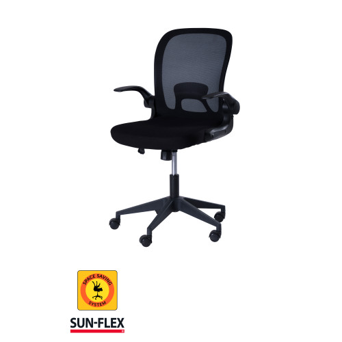 Reguliuojamo aukščio kėdė SUN-FLEX®HIDEAWAY CHAIR, 91-101 cm, juodas rėmas, juoda sėdima