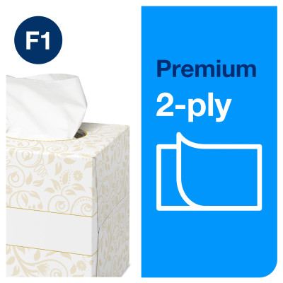 Veido servetėlės TORK Premium F1 20.8 x 20cm, baltos, 2-ply, 100vnt. pakuotėje.-Popierinės