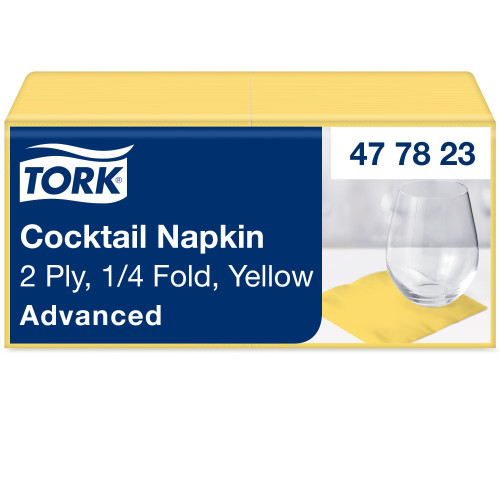 Kokteilių servetėlės TORK 477823, geltona sp.-Servetėlės-Indai, stalo įrankiai, reikmenys