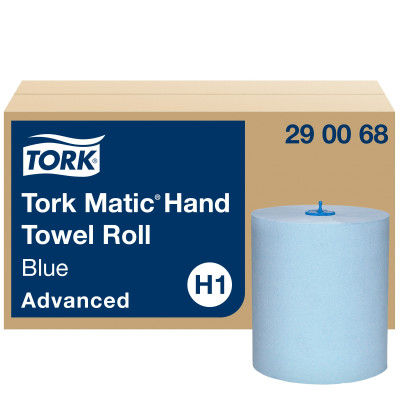 Popieriniai rankšluosčiai TORK H1 Advanced Matic, 2 sl., 150 m, mėlyna sp., 290068-Popieriniai