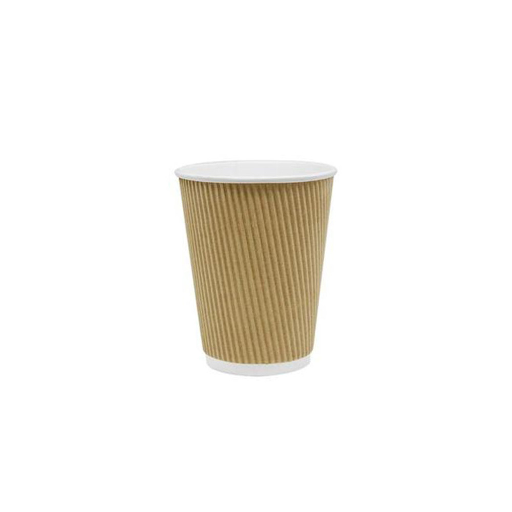 Vienkartiniai puodeliai RIPPLE,popieriniai, 236 ml, D80 mm, 25 vnt.-Vienkartiniai indai-Indai