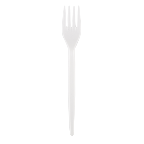 Vienkartinės šakutės SUPERIOR, PS, baltos, 17 cm, 50 vnt-Vienkartiniai indai-Indai, stalo