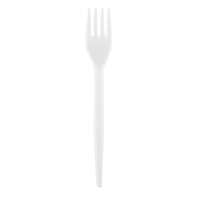 Vienkartinės šakutės SUPERIOR, PS, baltos, 17 cm, 50 vnt-Vienkartiniai indai-Indai, stalo