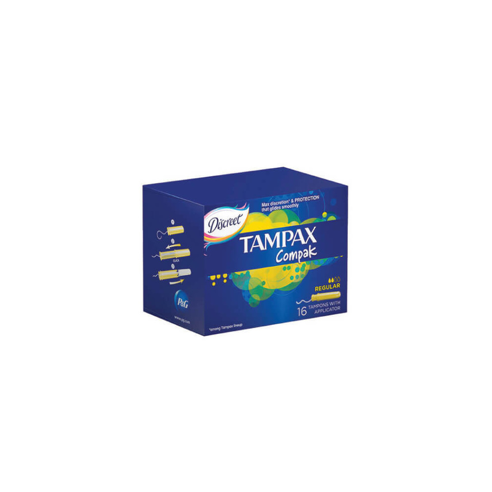 Tamponai TAMPAX Compak Regular, 16 vnt.-Tamponai-Intymios higienos priemonės