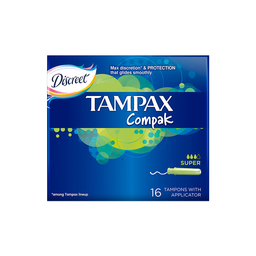 Tamponai TAMPAX Compak Super, 16 vnt.-Tamponai-Intymios higienos priemonės