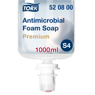 Muilo putos TORK S4 Antimicrobial, 1l, 520800-Muilas, skystas muilas-Rankų priežiūros priemonės