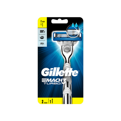 Skustuvas Gillette MACH3 Turbo, 2 galv.-Skustuvai ir skutimosi peiliukai-Skutimosi prekės