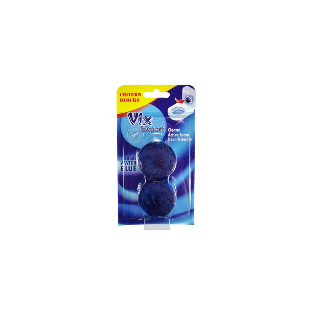 WC tabletės VIX EXPERT, šalina kalkių nuosėdas, 2*50g-Tualetų ir kanalizacinių vamzdžių valymo
