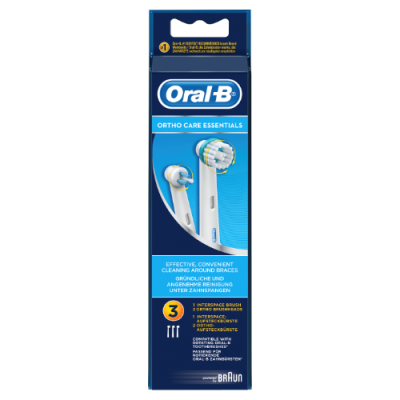 ORAL-B elektrinio dantų šepetėlio galvutės ORTHO, 3vnt-Dantų šepetėliai-Dantų šepetėliai ir