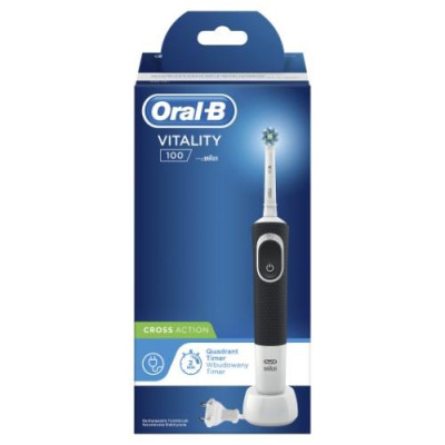 Elektrinis dantų šepetėlis ORAL-B Vitality D100 Black-Dantų šepetėliai-Dantų šepetėliai ir
