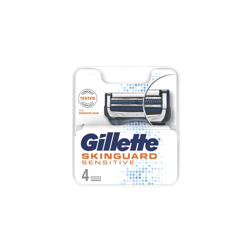 Skustuvo galvutės Gillette Skinguard, 4 vnt.-Skustuvai ir skutimosi peiliukai-Skutimosi prekės