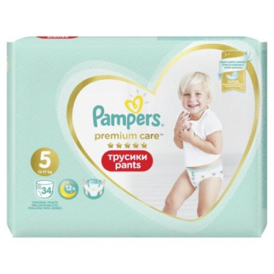 Sauskelnės PAMPERS Premium Pants, Value Pack,5 dydis, 34 vnt.-Sauskelnės-Vaikų higienos prekės