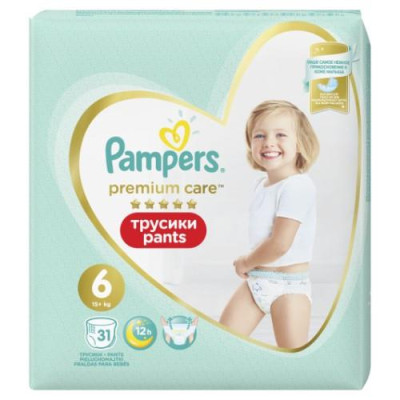 Sauskelnės PAMPERS Premium Pants, Value Pack,6 dydis, 31 vnt.-Sauskelnės-Vaikų higienos prekės