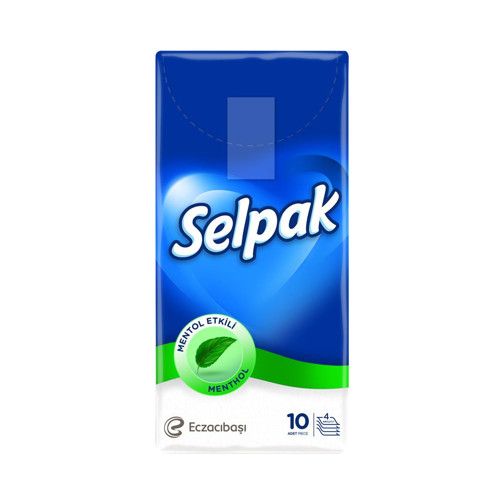 Vienkartinės nosinaitės SELPAK Menthol, 4 sluoksnių,10x10vnt-Popierinės nosinaitės-Higieninis