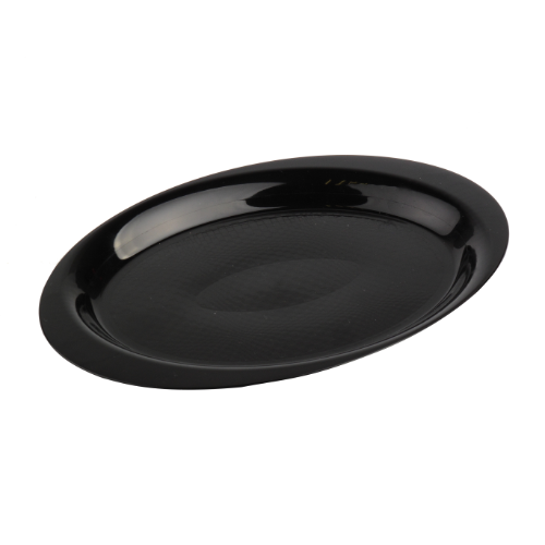 Vienkartinės lėkštės COCTAIL, PP, ovalios, juodos, 18,5 cm, 50 vnt.-Vienkartiniai indai-Indai