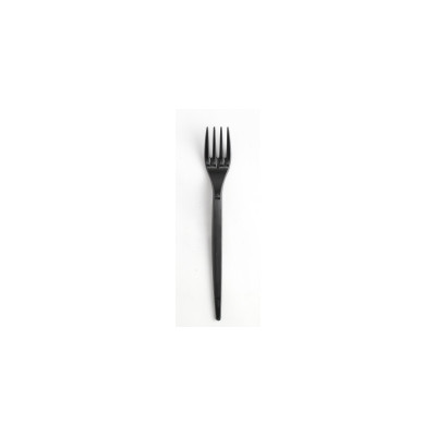Vienkartinės šakutės SUPERIOR, PS, juodos, 17 cm, 50 vnt-Vienkartiniai indai-Indai, stalo