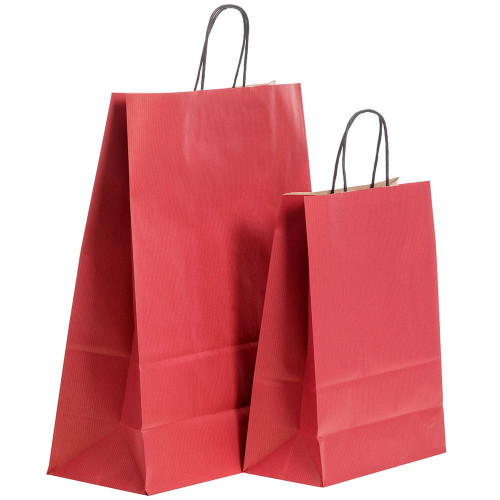 Popierinis maišelis TWIST, 320x140x420 mm, raudonas-Dovanų maišeliai-Dovanų dėžės