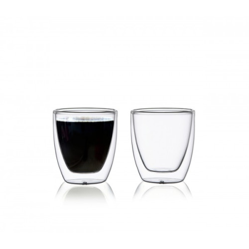 Stiklinė DOUBLE Espresso, borosilikatinis stiklas, 80 ml, D 5,9 cm, H 6,4 cm, 2 vnt-Puodeliai