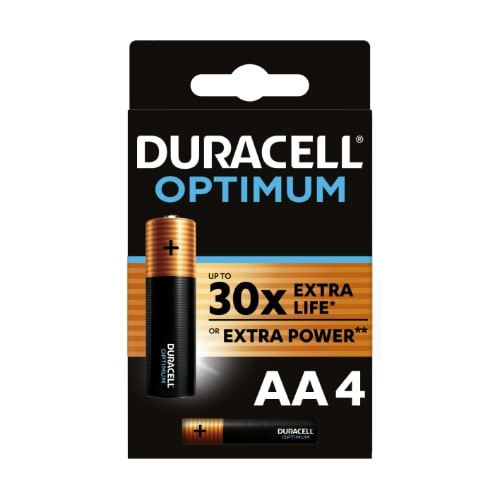 Baterijos DURACELL Optimum, AA, 4 vnt.-Baterijos AA, AAA-Elementai