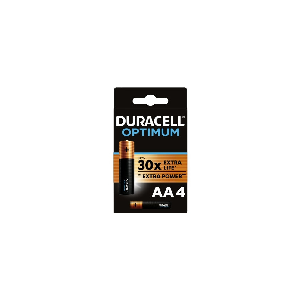 Baterijos DURACELL Optimum, AA, 4 vnt.-Baterijos AA, AAA-Elementai