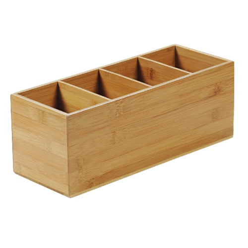 Dėžutė, 4 skyrių, bambukas, 35 x 14 cm, H 12 cm, vnt-Kiti reikmenys-Indai, stalo įrankiai