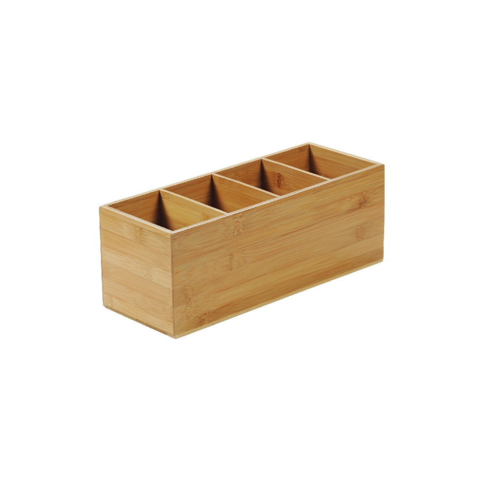 Dėžutė, 4 skyrių, bambukas, 35 x 14 cm, H 12 cm, vnt-Kiti reikmenys-Indai, stalo įrankiai