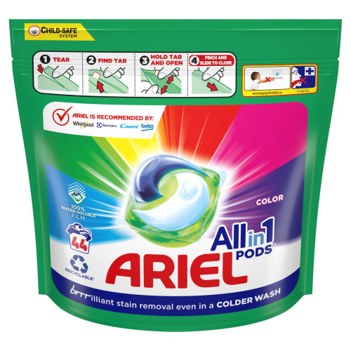 Skalbimo kapsulės Ariel Color, 44vnt l-Skalbimo milteliai-Skalbimo ir indų plovimo priemonės