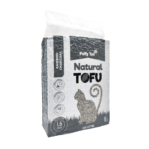 Tofu kraikas PUFFY TAIL bambukinis, 1,5 mm, granulės, 6 l-Smėlis, kraikas-GYVŪNŲ PREKĖS