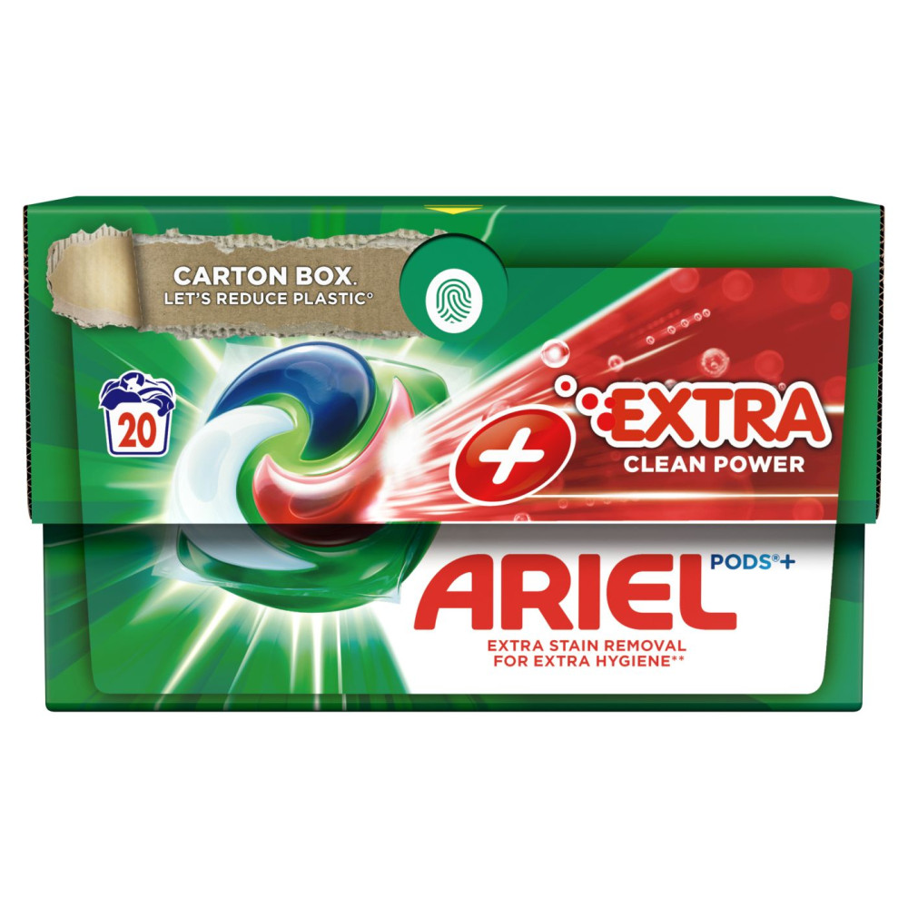 Skalbimo kapsulės Ariel Extra Clean, 20vnt-Skystos skalbimo priemonės-Skalbimo ir indų plovimo