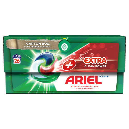 Skalbimo kapsulės Ariel Extra Clean, 26vnt-Skystos skalbimo priemonės-Skalbimo ir indų plovimo