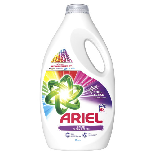Skystas skalbiklis ARIEL Color, buteliuose, 48 sk./ 2,4 l-Skystos skalbimo priemonės-Skalbimo