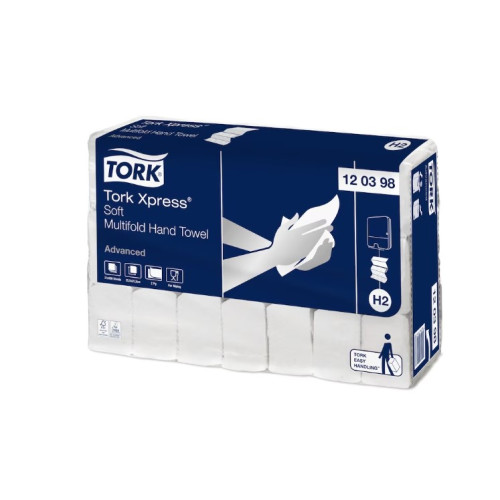 Popieriniai rankšluoščiai TORK H2 Xpress Multifold Soft, 2 sl., baltos sp., 180 serv.