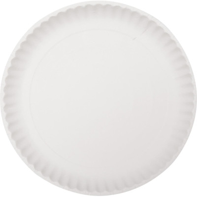 Vienkartinė lėkštė, balta, popierius/be dangos, D 23 cm, 100 vnt.-Vienkartiniai indai-Indai