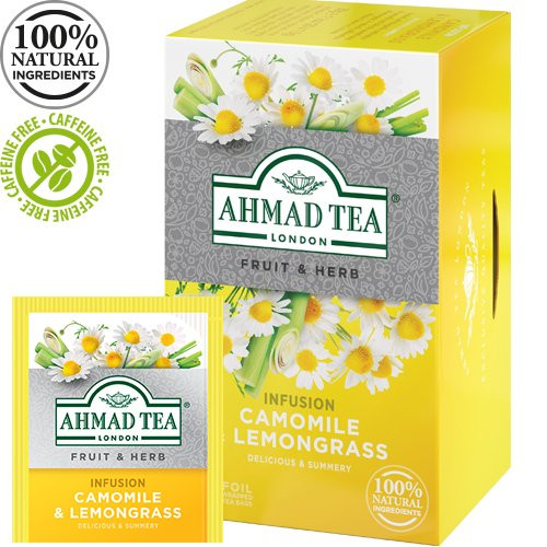Žolelių arbata AHMAD CAMOMILE & LEMONGRASS 20 vokelių po 1,5g-Žolelių arbata-Arbata