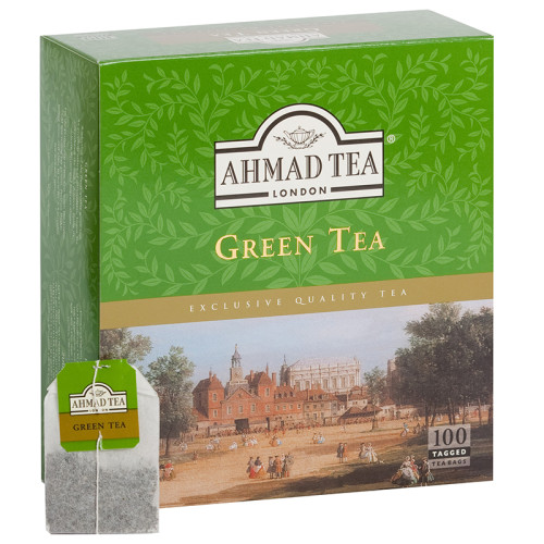 Žalioji arbata AHMAD GREEN TEA, maišeliuose, 100 vnt.-Žalioji arbata-Arbata