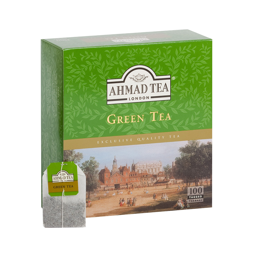 Žalioji arbata AHMAD GREEN TEA, maišeliuose, 100 vnt.-Žalioji arbata-Arbata