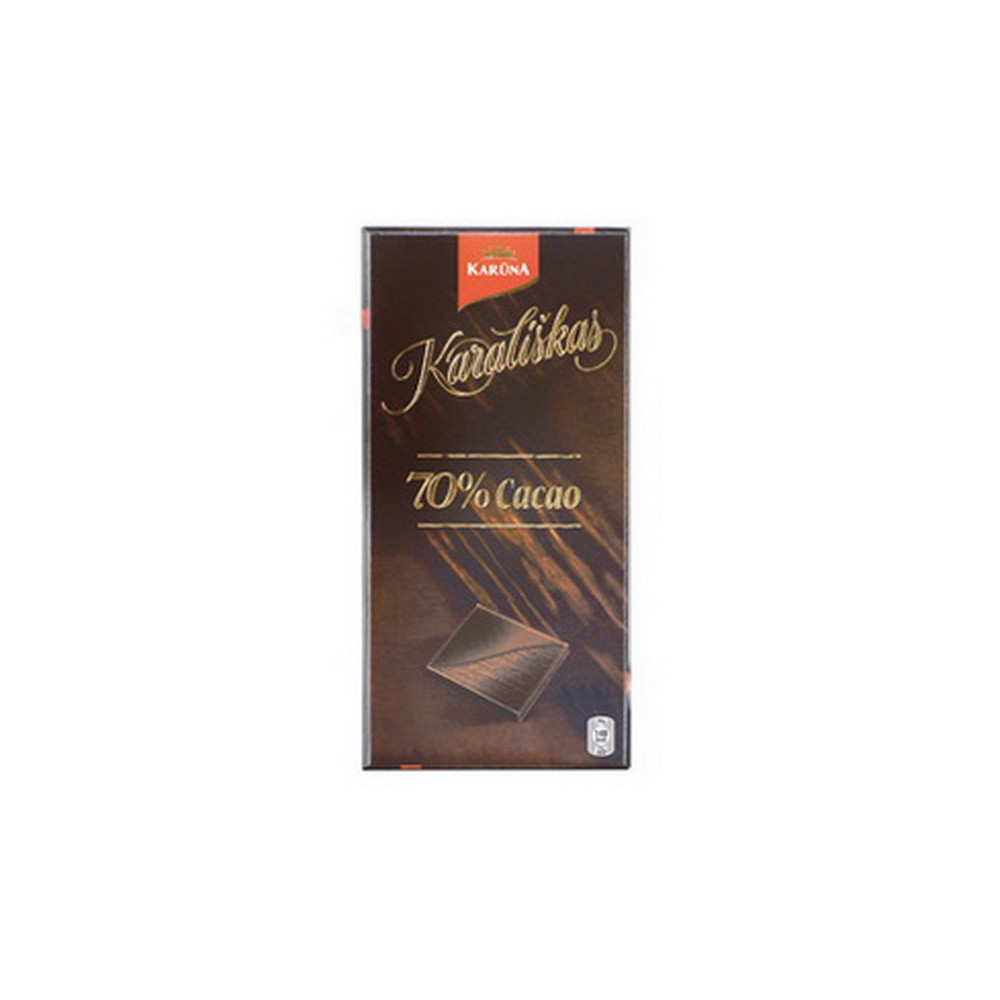 Šokoladas Karūna 70% Cacao, 100g, juodasis-Šokoladiniai batonėliai-Saldumynai