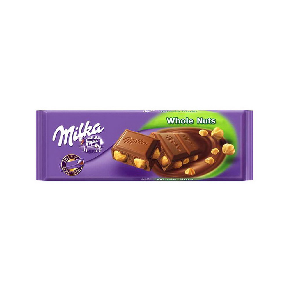 Šokoladas Milka Whole Nuts 250 g.-Šokoladas-Saldumynai