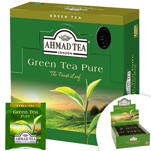 Žalioji arbata Ahmad Alu Green Pure folijos vokeliuose (100 vnt)-Žalioji arbata-Arbata