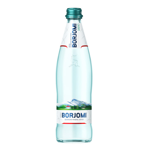 Mineralinis vanduo BORJOMI 0.5 L, stiklinis butelis D-Negazuotas vanduo-Nealkoholiniai gėrimai