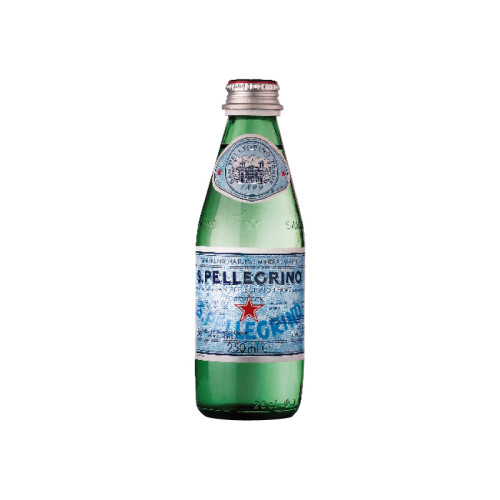 Natūralus mineralinis vanduo S.PELLEGRINO, gazuotas, 0.25 l, stiklinis butelis D-Gazuotas