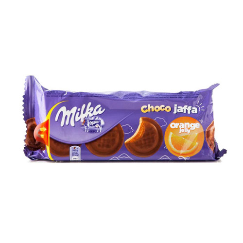 Sausainiai MILKA Jaffa, su apelsinų skonio įdaru, 147 g-Sausainiai-Saldumynai