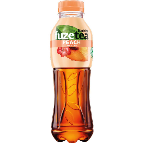 Negazuotas persikų skonio gėrimas FUZE TEA, su kinrožiu ir juodosios arbatos ekstraktu, 0,5l