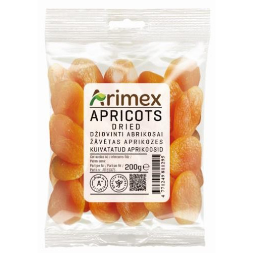 Džiovinti abrikosai ARIMEX, 200 g-Riešutai, sėklos-Užkandžiai
