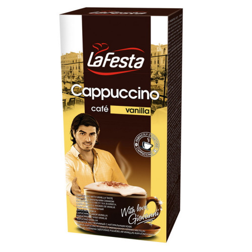 Tirpi kava LA FESTA CAPPUCCINO vanilės skonio, 10 vnt./pak. x 12.5 g-Tirpi kava-Kava, kakava