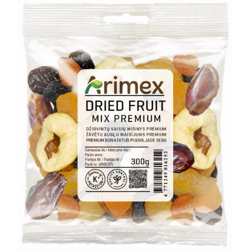 Džiovintų vaisių mišinys ARIMEX Premium, 300 g-Riešutai, sėklos-Užkandžiai