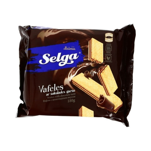 Vafliai SELGA, šokoladiniai, 180 g-Vafliai-Saldumynai